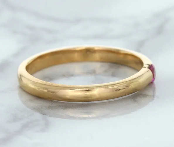 0.10ct Round Pink Sapphire Ring in 14K Rose Gold