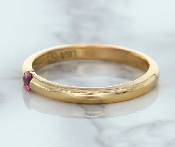 0.10ct Round Pink Sapphire Ring in 14K Rose Gold