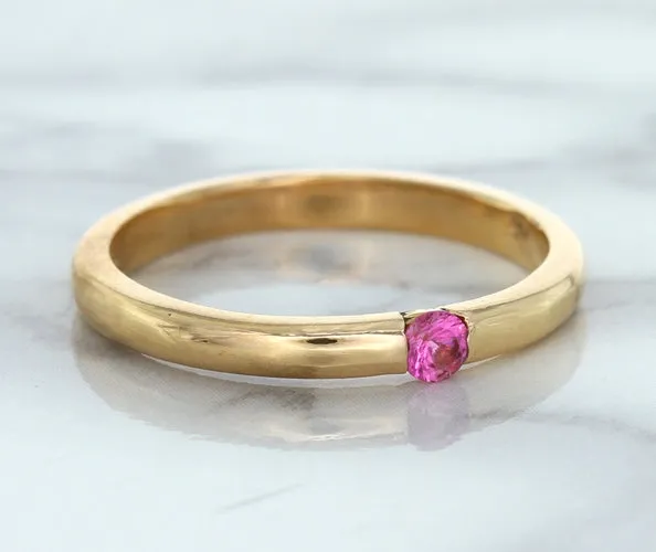 0.10ct Round Pink Sapphire Ring in 14K Rose Gold