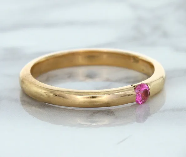 0.10ct Round Pink Sapphire Ring in 14K Rose Gold