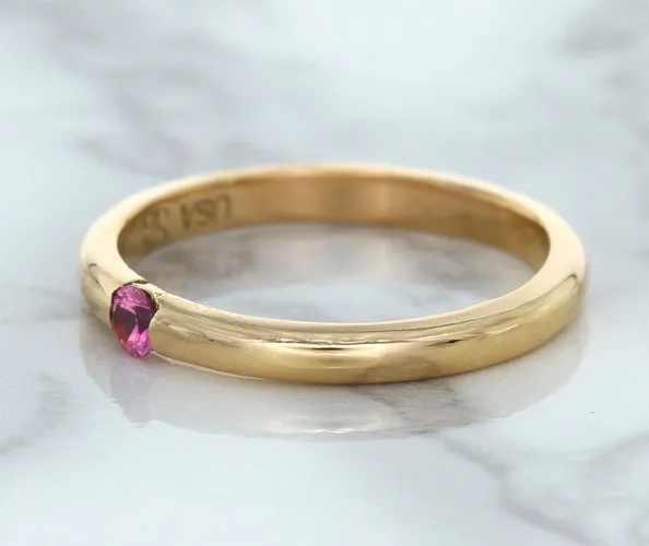 0.10ct Round Pink Sapphire Ring in 14K Rose Gold
