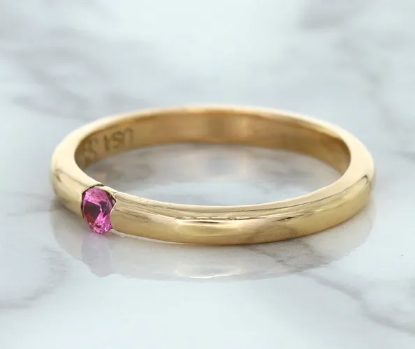 0.10ct Round Pink Sapphire Ring in 14K Rose Gold
