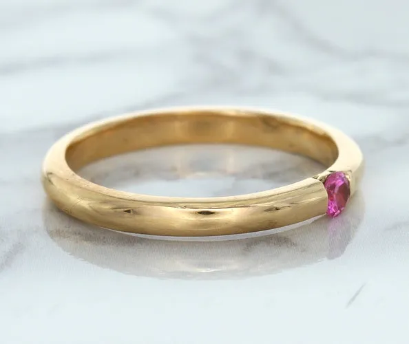 0.10ct Round Pink Sapphire Ring in 14K Rose Gold