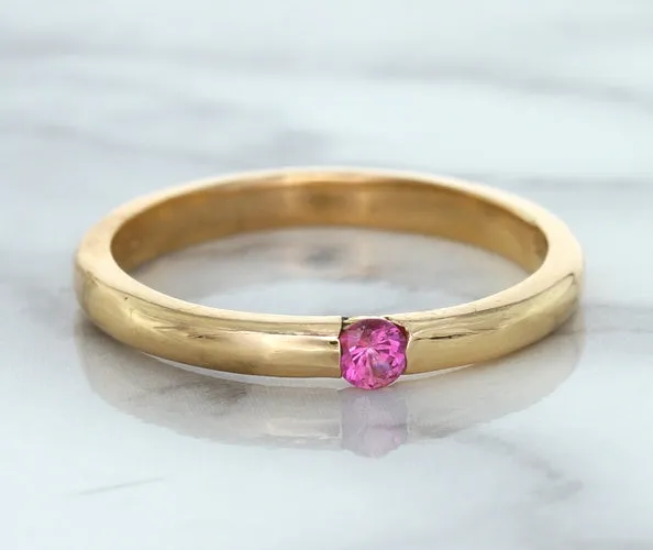 0.10ct Round Pink Sapphire Ring in 14K Rose Gold