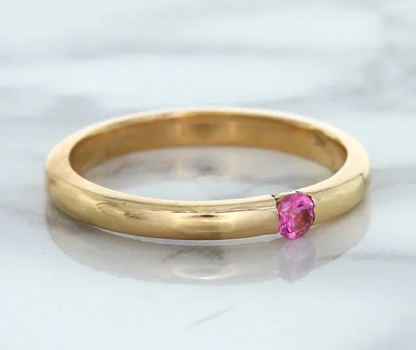 0.10ct Round Pink Sapphire Ring in 14K Rose Gold