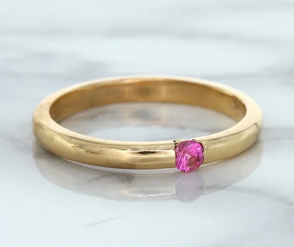 0.10ct Round Pink Sapphire Ring in 14K Rose Gold
