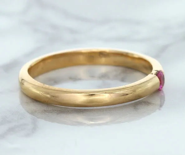 0.10ct Round Pink Sapphire Ring in 14K Rose Gold