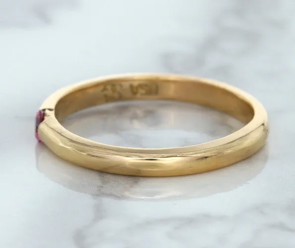 0.10ct Round Pink Sapphire Ring in 14K Rose Gold