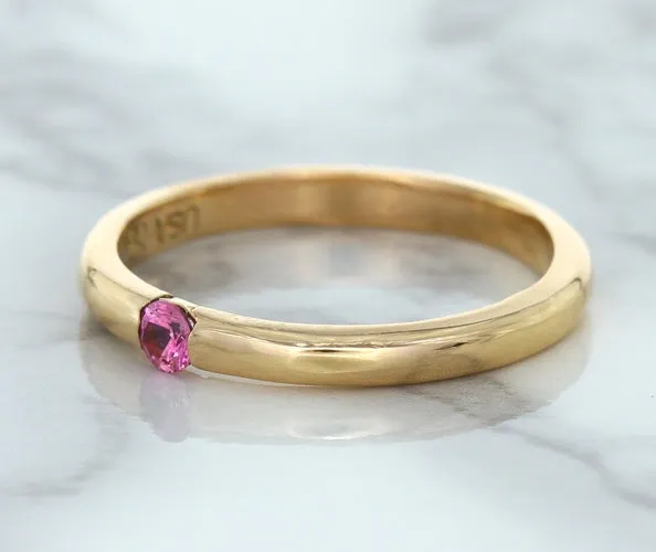 0.10ct Round Pink Sapphire Ring in 14K Rose Gold
