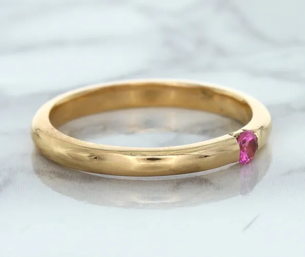 0.10ct Round Pink Sapphire Ring in 14K Rose Gold