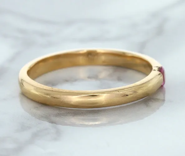 0.10ct Round Pink Sapphire Ring in 14K Rose Gold