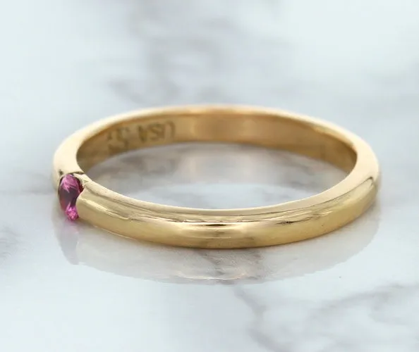 0.10ct Round Pink Sapphire Ring in 14K Rose Gold