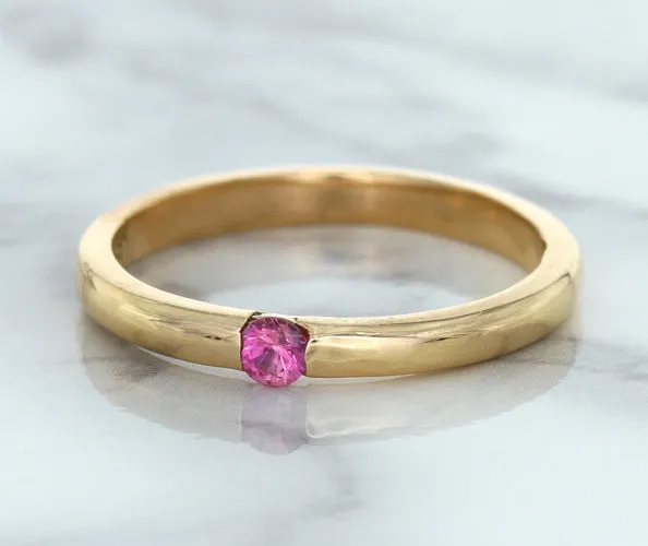 0.10ct Round Pink Sapphire Ring in 14K Rose Gold