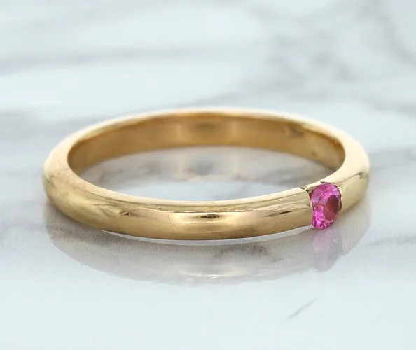 0.10ct Round Pink Sapphire Ring in 14K Rose Gold