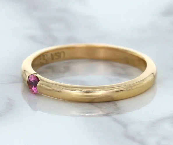 0.10ct Round Pink Sapphire Ring in 14K Rose Gold