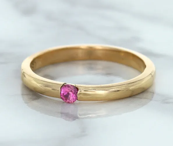 0.10ct Round Pink Sapphire Ring in 14K Rose Gold