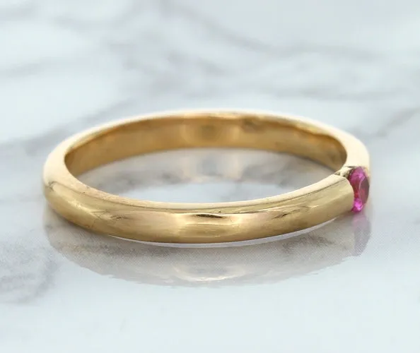 0.10ct Round Pink Sapphire Ring in 14K Rose Gold