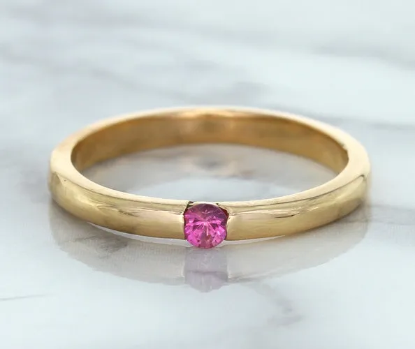 0.10ct Round Pink Sapphire Ring in 14K Rose Gold