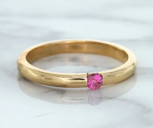 0.10ct Round Pink Sapphire Ring in 14K Rose Gold