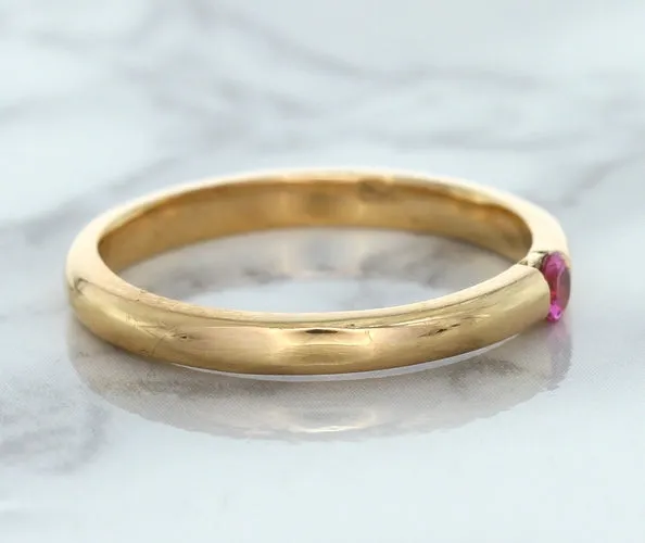 0.10ct Round Pink Sapphire Ring in 14K Rose Gold