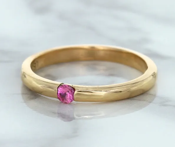 0.10ct Round Pink Sapphire Ring in 14K Rose Gold