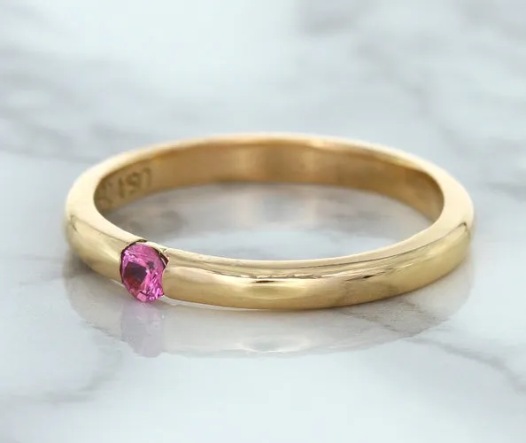 0.10ct Round Pink Sapphire Ring in 14K Rose Gold