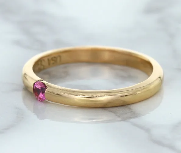 0.10ct Round Pink Sapphire Ring in 14K Rose Gold