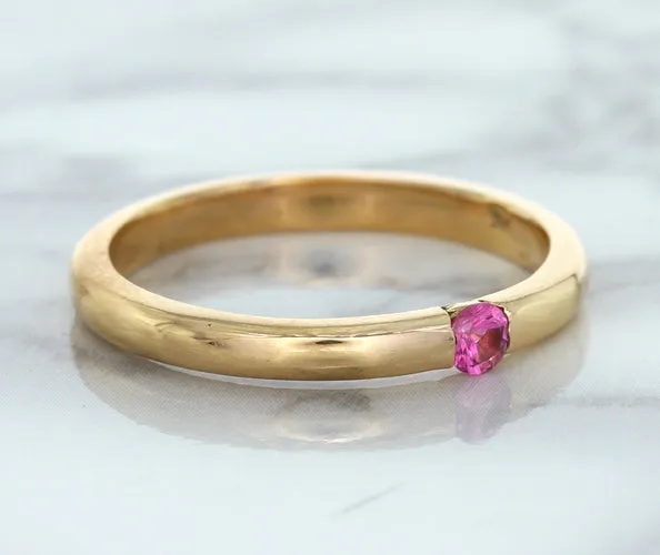 0.10ct Round Pink Sapphire Ring in 14K Rose Gold