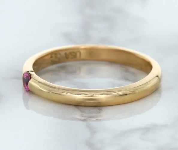 0.10ct Round Pink Sapphire Ring in 14K Rose Gold