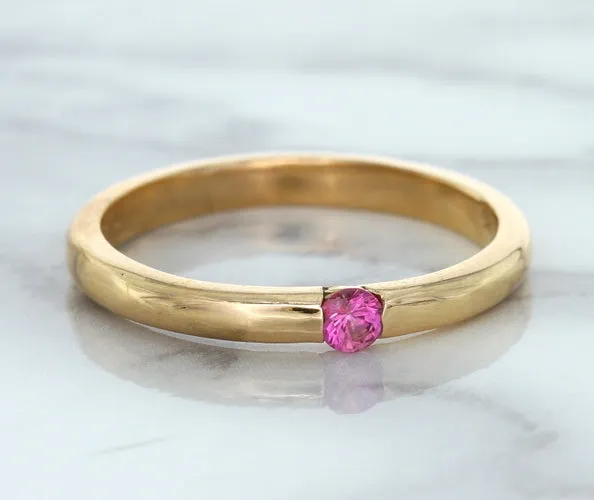 0.10ct Round Pink Sapphire Ring in 14K Rose Gold