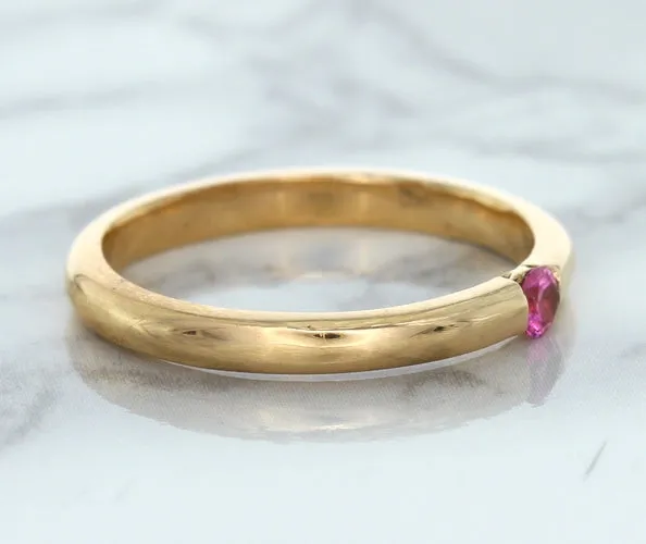 0.10ct Round Pink Sapphire Ring in 14K Rose Gold