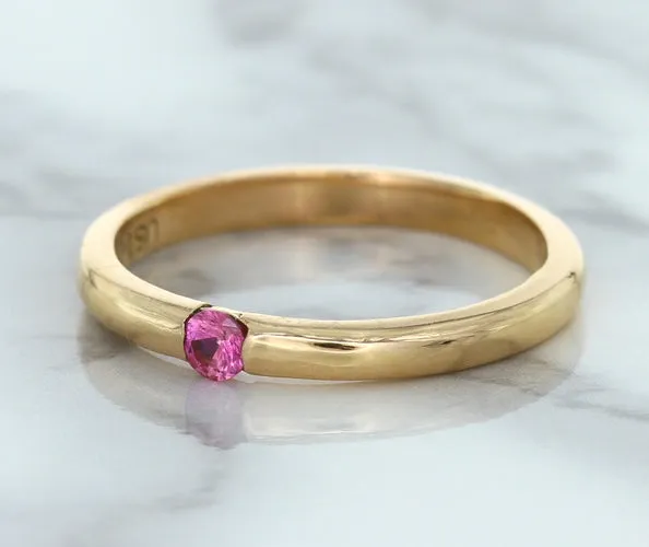 0.10ct Round Pink Sapphire Ring in 14K Rose Gold