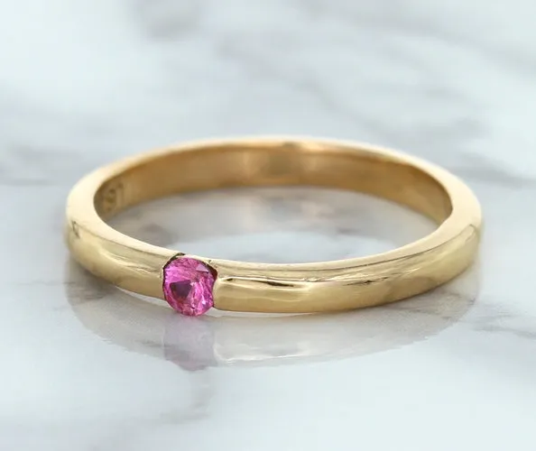 0.10ct Round Pink Sapphire Ring in 14K Rose Gold
