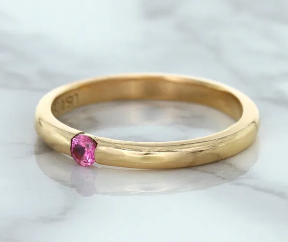 0.10ct Round Pink Sapphire Ring in 14K Rose Gold