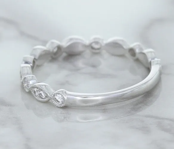 0.23ctw Diamond Alternating Marquise Band in 18K White Gold
