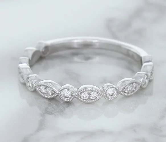 0.23ctw Diamond Alternating Marquise Band in 18K White Gold