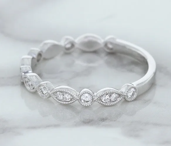 0.23ctw Diamond Alternating Marquise Band in 18K White Gold