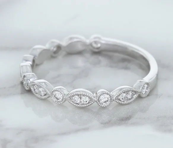 0.23ctw Diamond Alternating Marquise Band in 18K White Gold