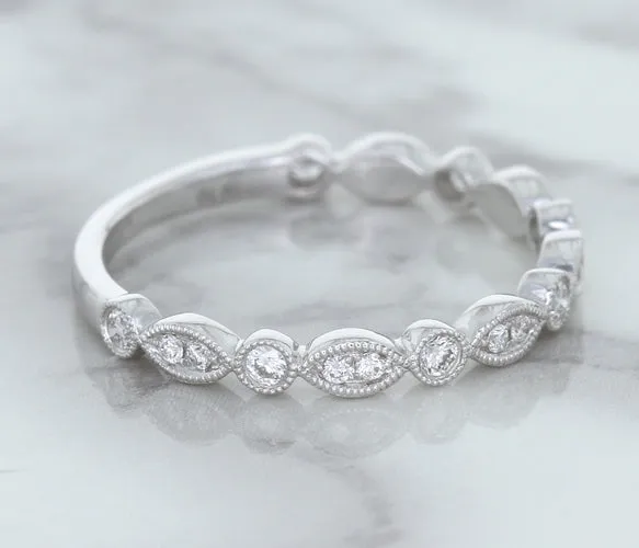 0.23ctw Diamond Alternating Marquise Band in 18K White Gold