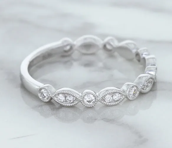 0.23ctw Diamond Alternating Marquise Band in 18K White Gold