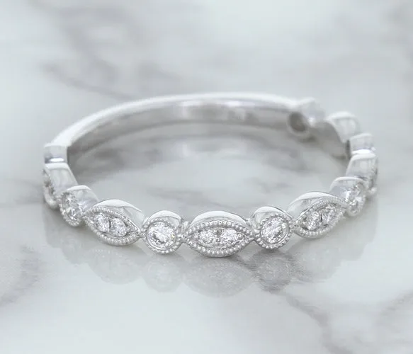 0.23ctw Diamond Alternating Marquise Band in 18K White Gold
