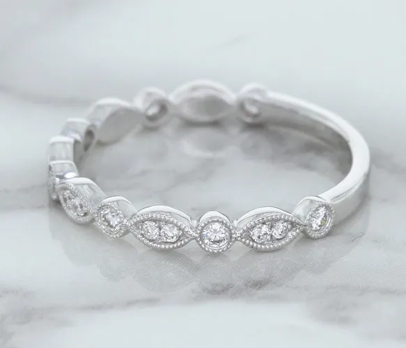 0.23ctw Diamond Alternating Marquise Band in 18K White Gold
