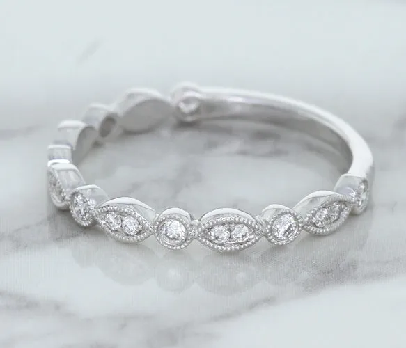 0.23ctw Diamond Alternating Marquise Band in 18K White Gold