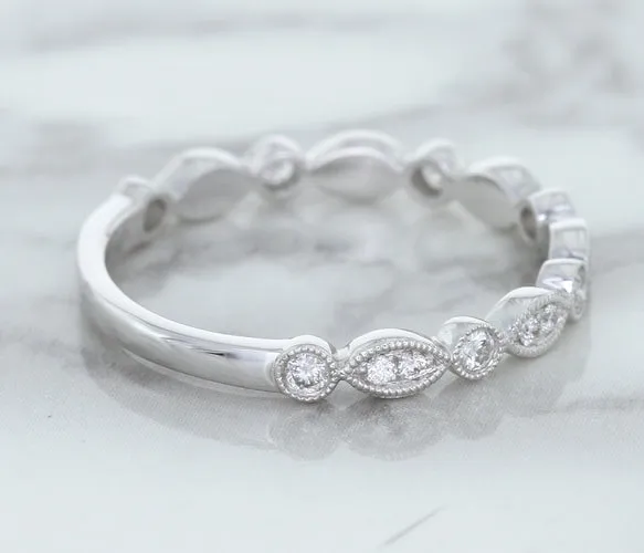0.23ctw Diamond Alternating Marquise Band in 18K White Gold