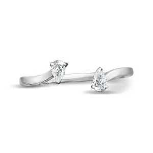 0.25 ct. Pear Shape Diamond Open Ring Curved Band