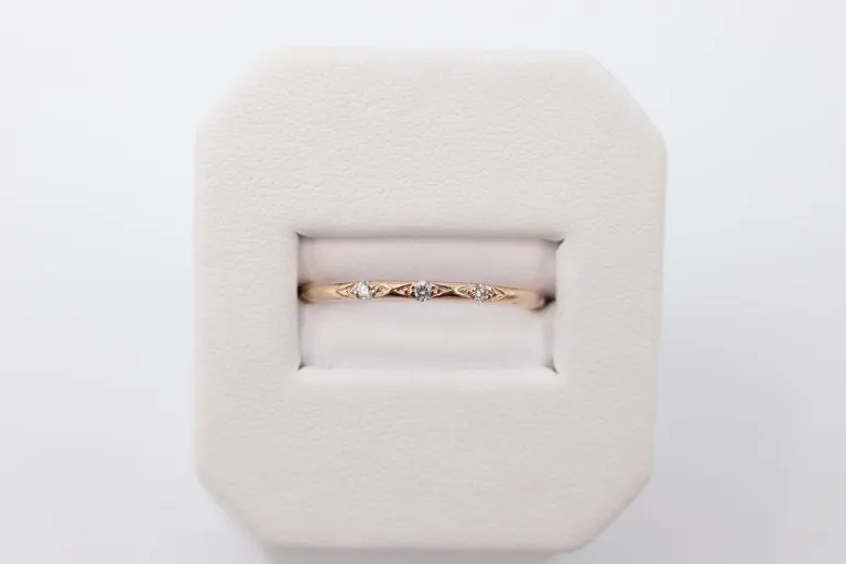 0.6cts -14K Rose Gold Stacking Ring