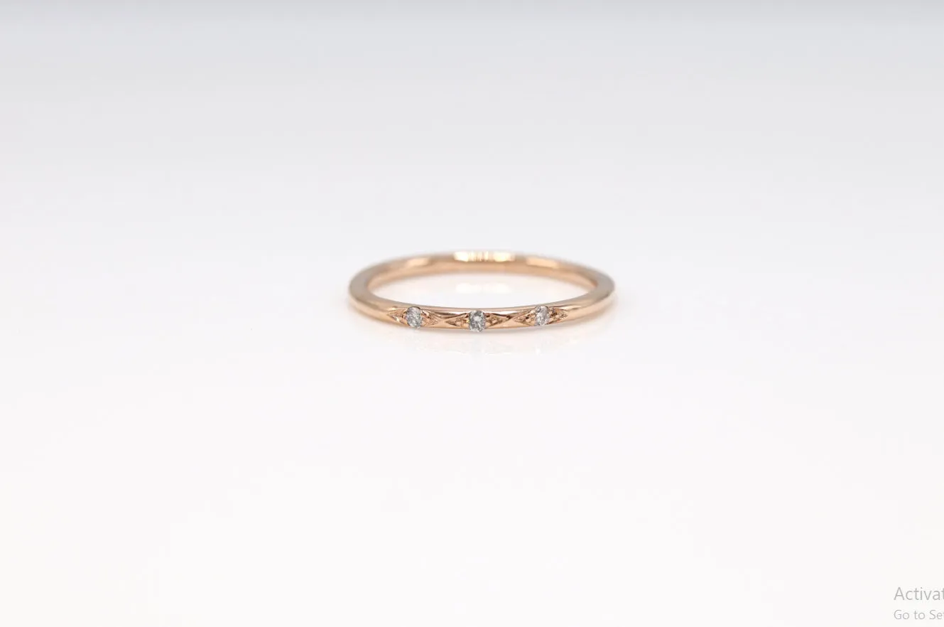 0.6cts -14K Rose Gold Stacking Ring