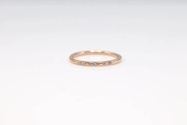 0.6cts -14K Rose Gold Stacking Ring