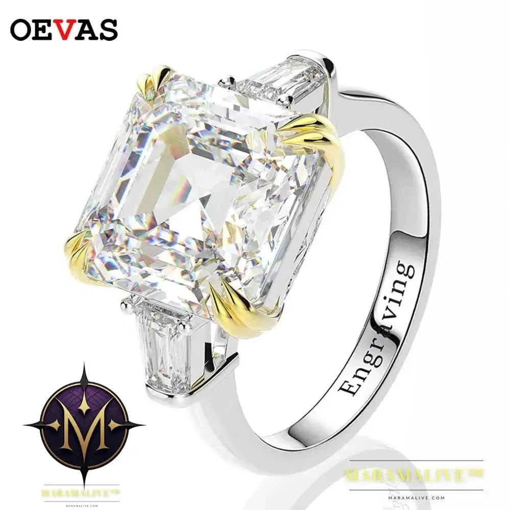 100% 925 Sterling Silver Created Moissanite Citrine Diamonds Gemstone Wedding Engagement Ring Fine Jewelry