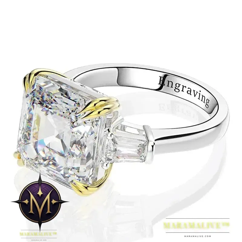 100% 925 Sterling Silver Created Moissanite Citrine Diamonds Gemstone Wedding Engagement Ring Fine Jewelry